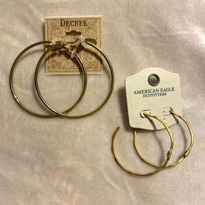 NWT 2 pair bundle Hoop earrings, American Eagle & Decree
